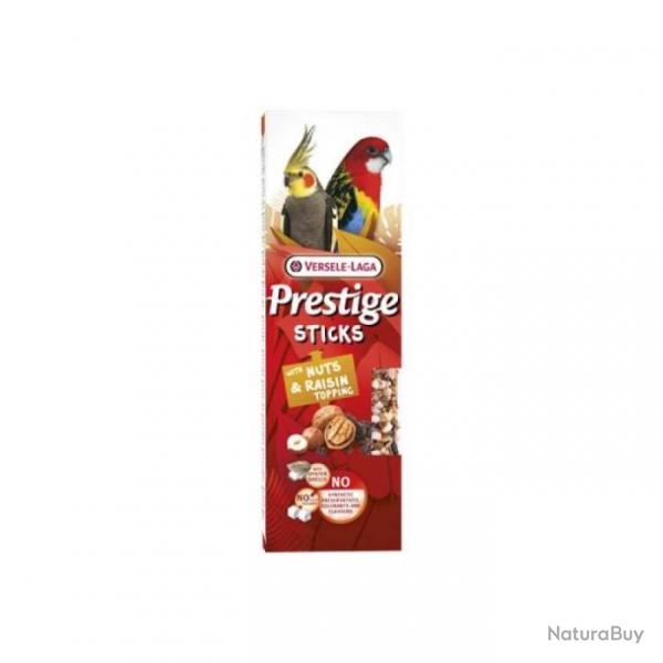 STICKS PRESTIGE GRANDES PERRUCHES NOIX ET RAISIN X2    140GR