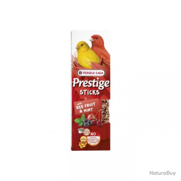 STICKS PRESTIGE CANARIS AVEC FRUITS ROUGES ET MENTHE X2     60GR