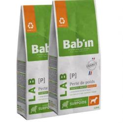 LOT DE 2 PAQUETS de 12 kg/ Croquettes de régime pour chien BAB'IN LAB-P