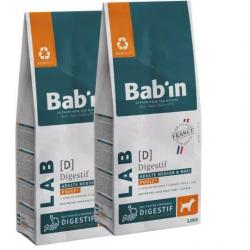 LOT DE 2 PAQUETS de 12 kg/ chien adulte BAB'IN LAB[D](digestif) au poulet