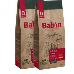 LOT DE 2 PAQUETS de 12 kg de croquettes/ Bab'in Medium Adulte