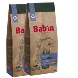 LOT DE 2 PAQUETS de 12 kg de croquettes chien/ BAB'IN SENIOR