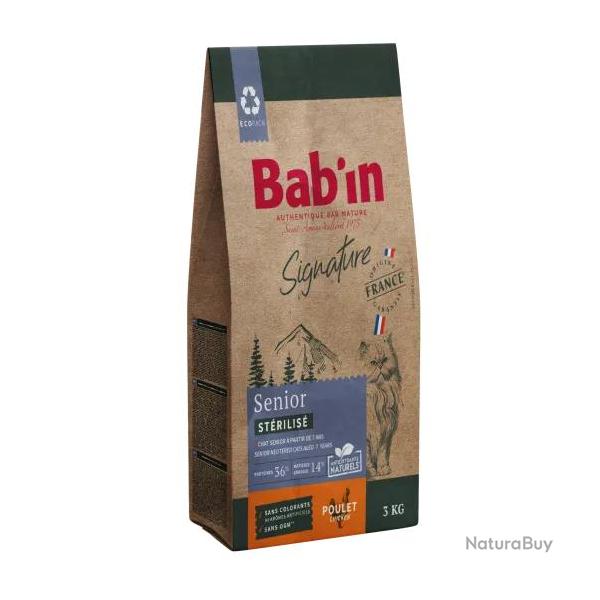 1 paquet de 3 kg de croquettes/ BAB'IN CHAT SENIOR