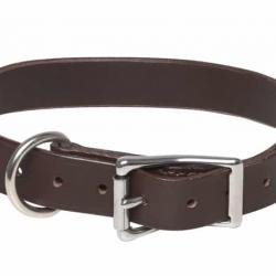 Collier cuir simple pour chien couleur CHOCOLAT 40/60 cm