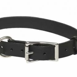 Collier cuir simple pour chien couleur NOIR 60/80 cm