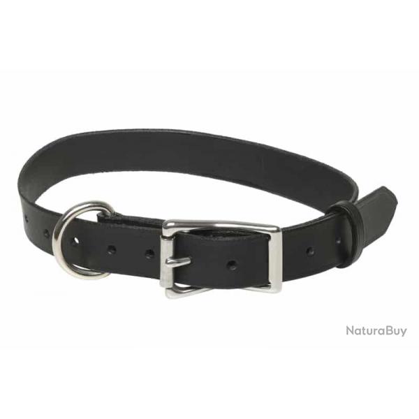 Collier cuir simple pour chien couleur NOIR 60/80 cm