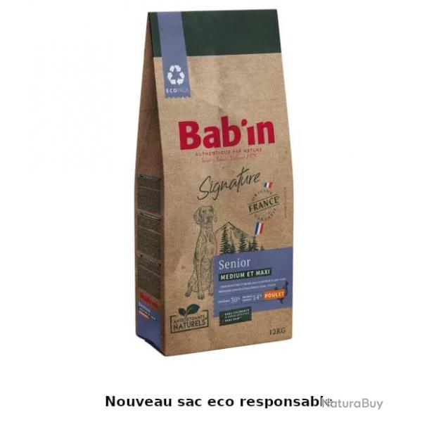 Paquet de 12kg de Croquettes Chiens Bab'In SENIOR