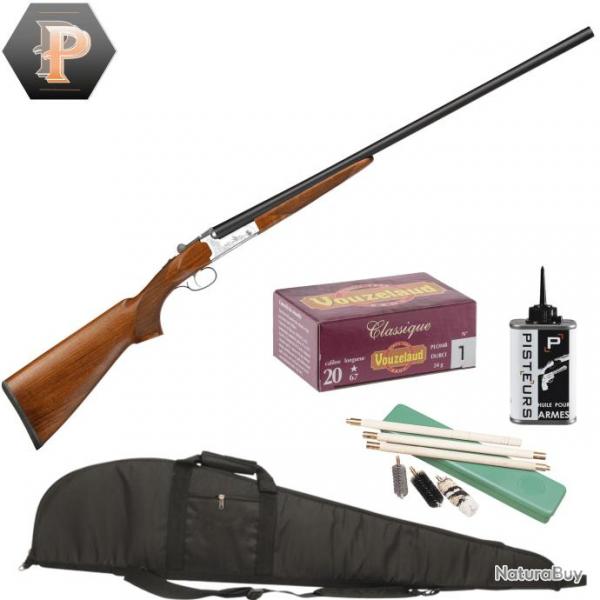 Pack chasseur ! Fusil juxtapos Yildiz Elgant A5 - cal 20/76 + mun + fourreau + nettoyage