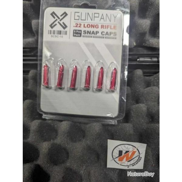 DOUILLE D'ENTRANEMENT 22LR douille amortisseur snap caps cartouche factice ROUGE- 22lr 6 pices