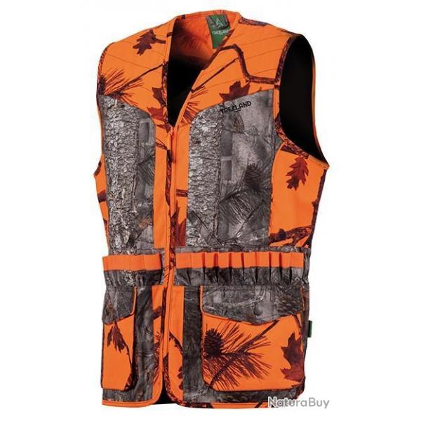 Treeland Gilet Camo Orange/Forest Calibre 20 T600 jusqu'a 4XL!!!