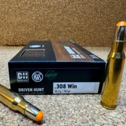 Cartouches .308 WIN DRIVEN HUNT Short Rifle 10,7gr | RWS