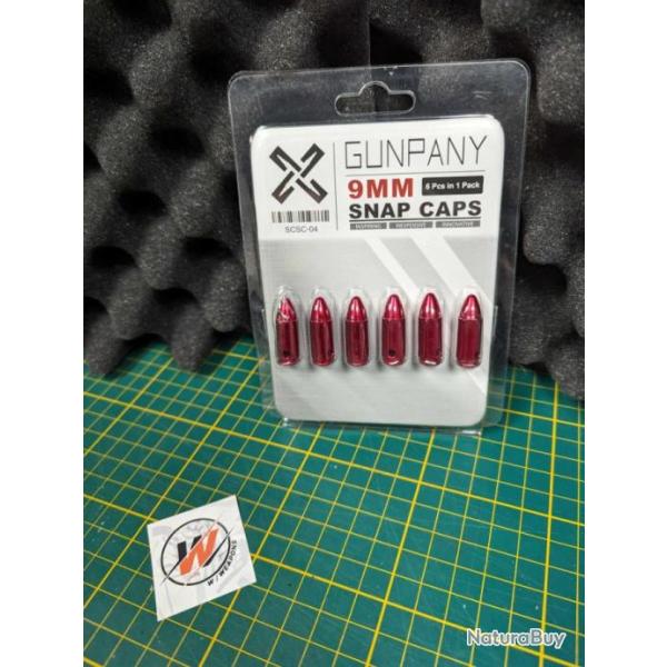 DOUILLE DRILL 9 mm Douille amortisseur snap caps cartouche factice pour le tir  sec - 9mm 6 pices