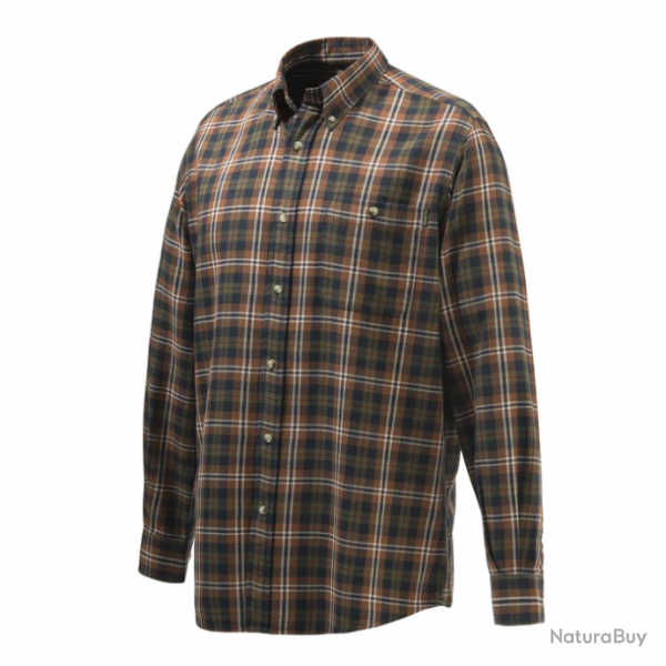 Chemise Beretta Wood Flannel Button Down Tobacco