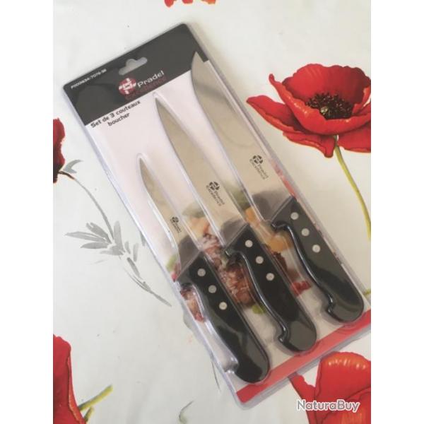 Set de 3 couteaux de cuisine pradel