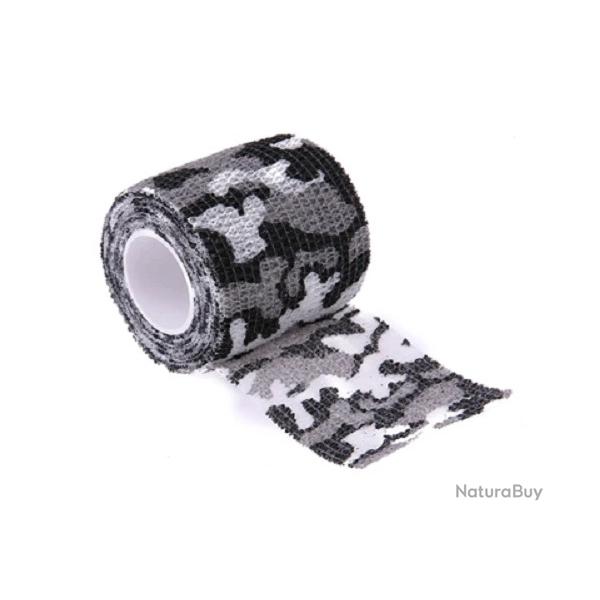 Rouleau adhsif camouflage treillis noir/blanc/gris x2