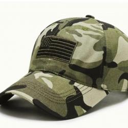 Casquette USA treillis vert foncé