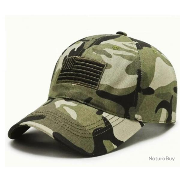 Casquette USA treillis vert fonc