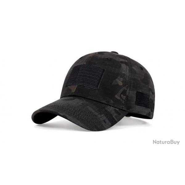 Casquette USA treillis noir