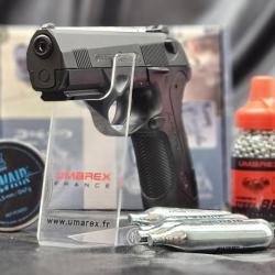 PACK PRÊT A TIRER  PISTOLET BERETTA PX4 STORM CO2 CAL 4.5MM ET BB/4.5MM