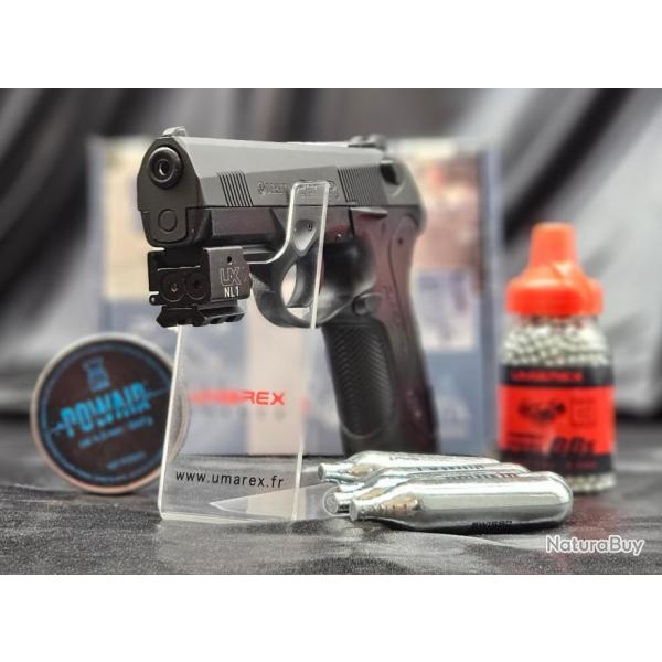 PACK LASER PRT A TIRER  PISTOLET BERETTA PX4 STORM CO2 CAL 4.5MM ET BB/4.5MM