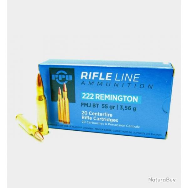 Lot PPU 222 remington FMJ BT 55gr