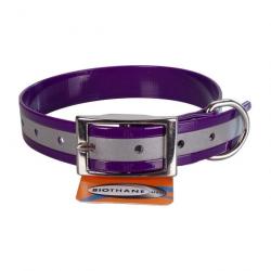 Collier biothane réfléchissant 25mm Violet 55 cm