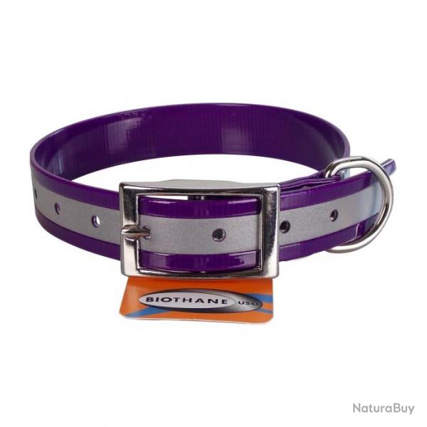 Collier biothane rflchissant 25mm Violet 55 cm