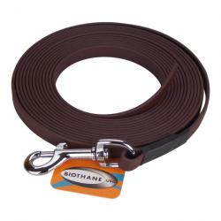 Longe BIOTHANE BETA plate 13 mm 5 m AVEC poignée Marron foncé