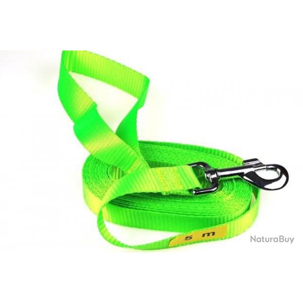 Longe NYLON VERT FLUO 5 m AVEC poigne VERT