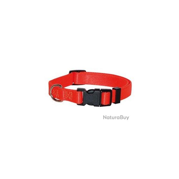 Collier nylon rglable orange fluo Dog Life 20  35 cm x 1 cm