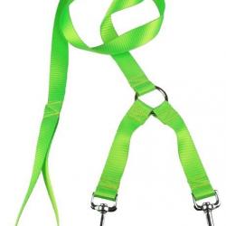 Laisse 2 chiens NYLON FLUO VERT 20 cm