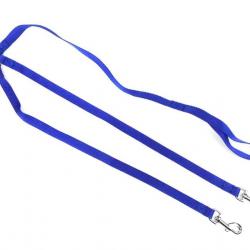 Laisse 2 chiens nylon classic 70 cm bleu S / M (20 mm )