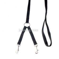 Laisse 2 chiens NYLON CLASSIC noir S