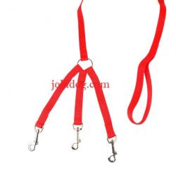 Laisse 3 chiens NYLON CLASSIC rouge S