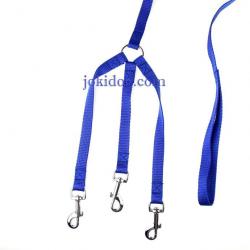 Laisse 3 chiens NYLON CLASSIC bleu M