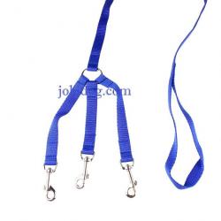 Laisse 3 chiens NYLON CLASSIC bleu S