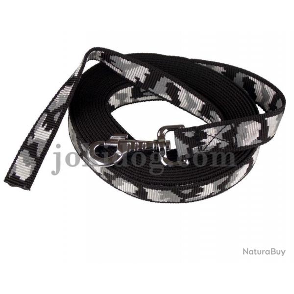 Longe nylon camo noir 25 mm 20 m SANS poigne