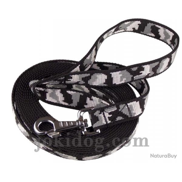 Longe nylon camo noir 25 mm 20 m AVEC poigne