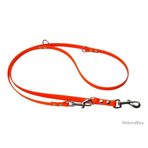 Laisse Rglable BIOTHANE 16mm orange fluo 2 m