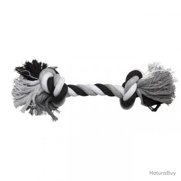 corde de coton 2 noeuds 50 cm noir/blanc/gris