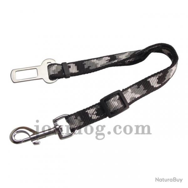 Laisse nylon Camo de scurit-auto NOIR M : 20 mm