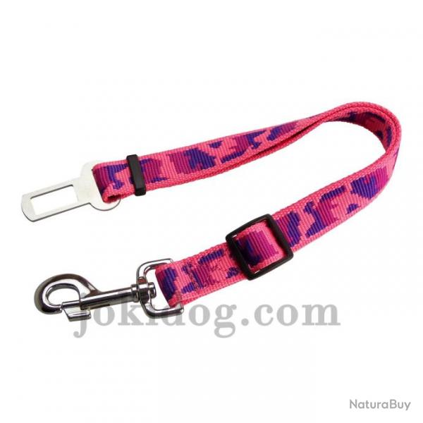 Laisse nylon Camo de scurit-auto ROSE L : 25 mm