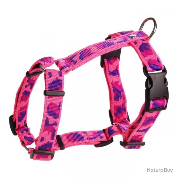 Harnais nylon Camo rose Rose S 20 ( 40-50 cm )