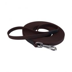 longe biothane beta plate 16 mm 5 m AVEC poignée Marron foncé