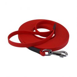 longe biothane beta plate 16 mm Rouge 5 m AVEC poignée