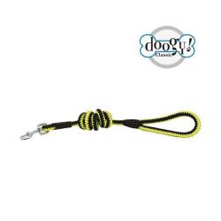 Laisse corde fluo jaune et bleu doogy T1-1,20 m x 10 mm