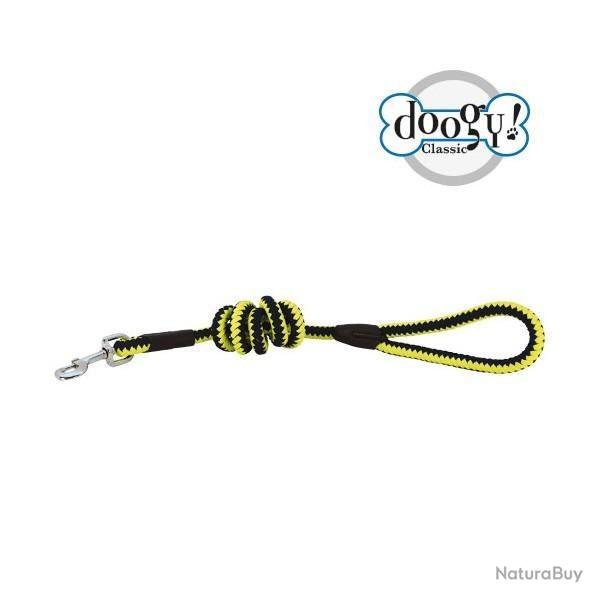 Laisse corde fluo jaune et bleu doogy T1-1,20 m x 10 mm