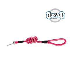 Laisse corde fluo rose et fuchia doogy T1-1,20 m x 10 mm