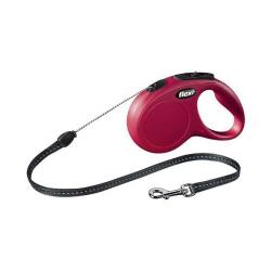 Laisse FLEXI NEW classic Rouge avec cordon T3-M-5 m (20 kg maxi)