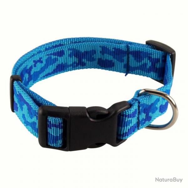 Collier nylon Camo bleu T2